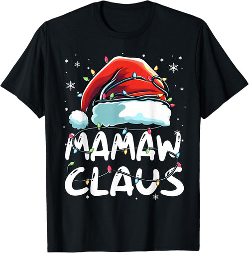 Mamaw Claus Christmas Lights Matching Family Xmas Pajama