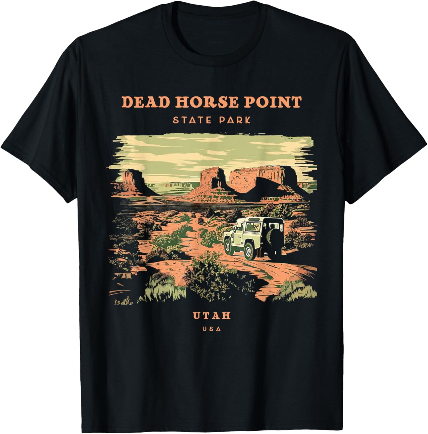 Dead Horse Point State Park Utah Retro Vintage T-Shirt - T-Shirt | Black