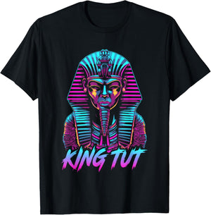 Egyptian Pharaoh Ancient Egypt King Tut Tutankhamun Retro T-Shirt - T-Shirt | Black