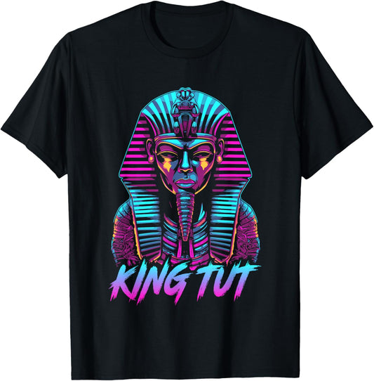 Egyptian Pharaoh Ancient Egypt King Tut Tutankhamun Retro T-Shirt - T-Shirt | Black