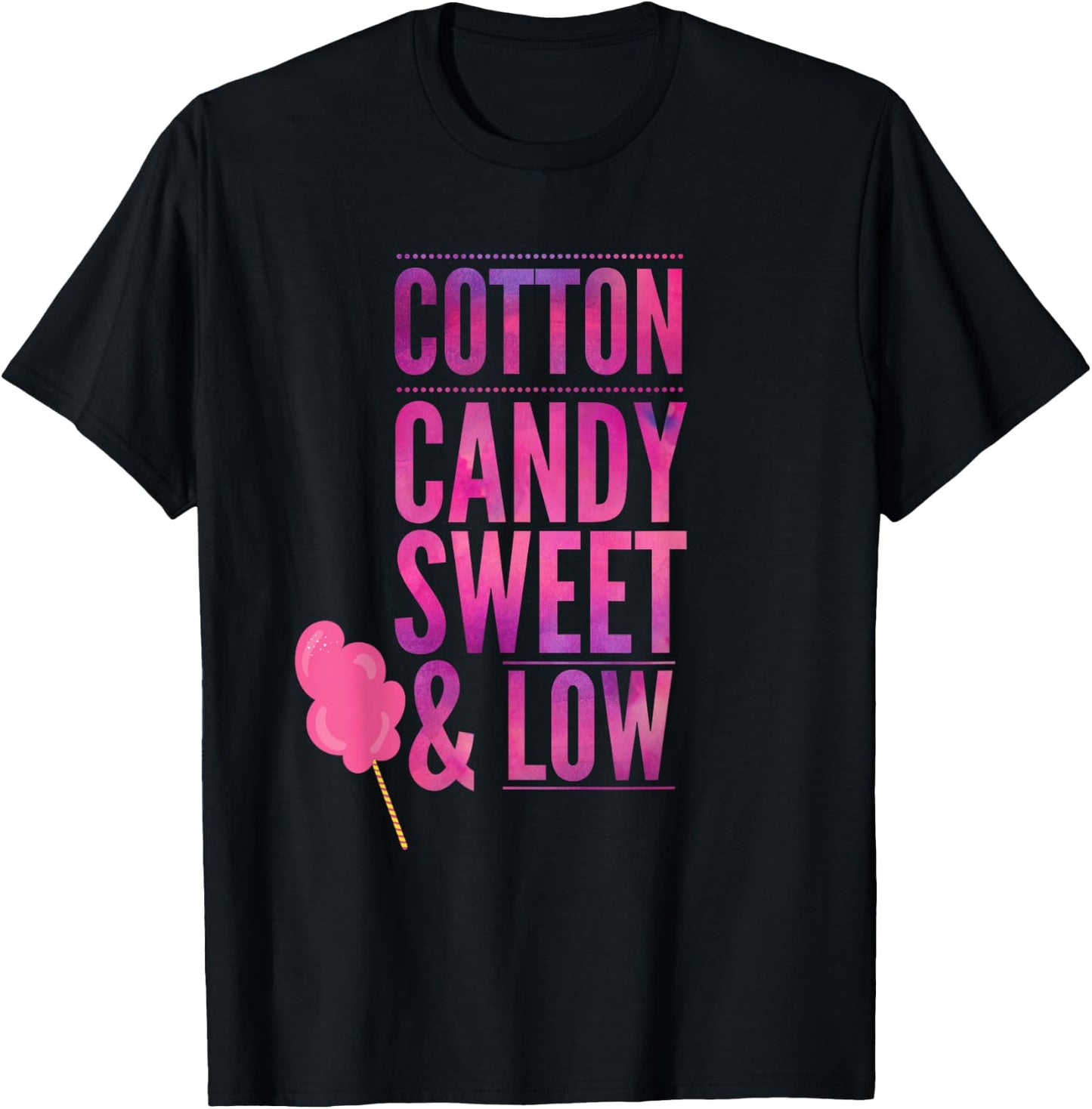 Funny Cotton Candy Sweet & Low Girls Gift T-Shirt - T-Shirt | Black