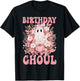 Birthday Ghoul Floral Ghost Bow Halloween Birthday Girls T-Shirt - T-Shirt | Black