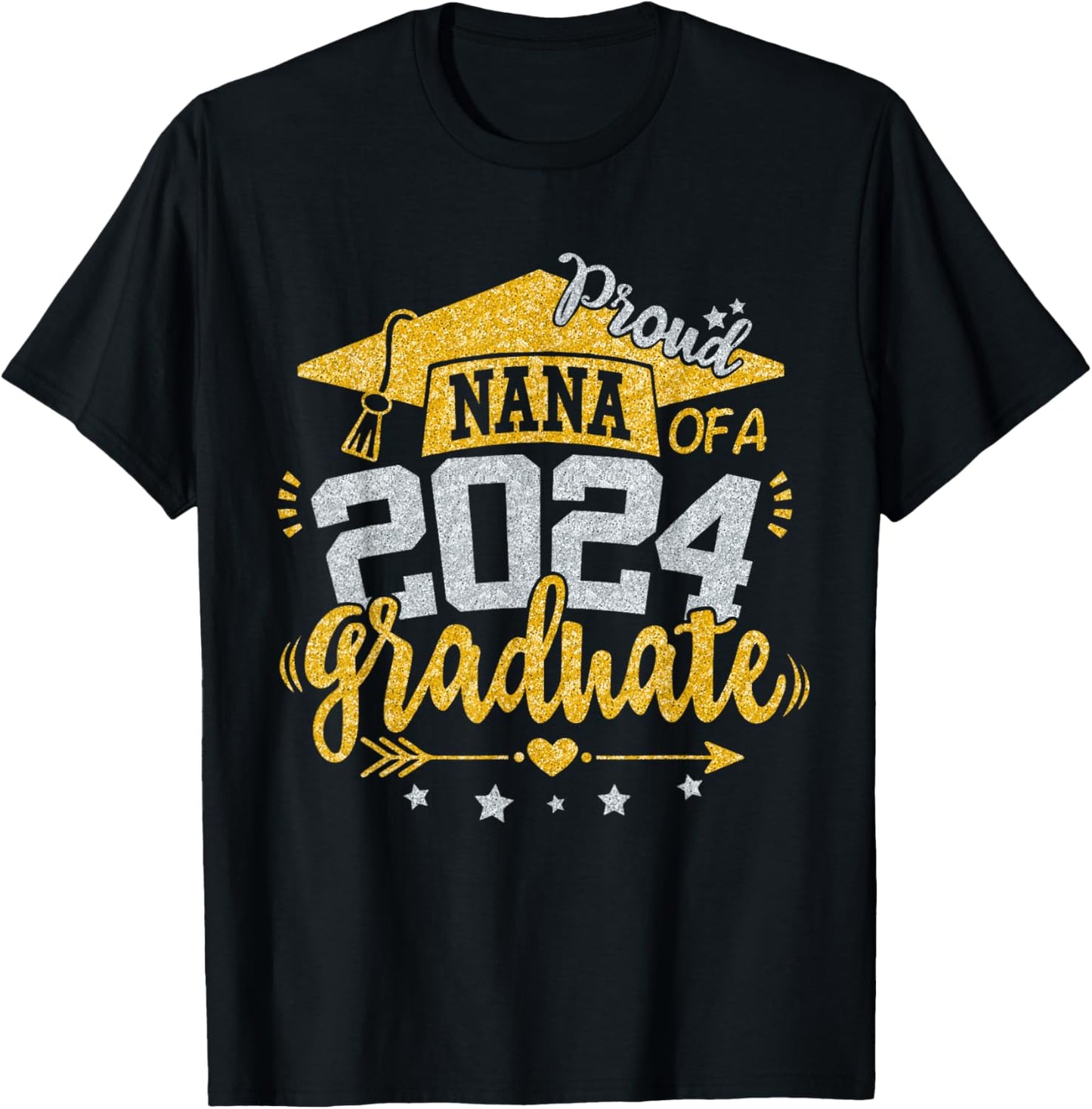 Nana Senior 2024 Proud Nana of a Class of 2024 Graduate T-Shirt - T-Shirt | Black
