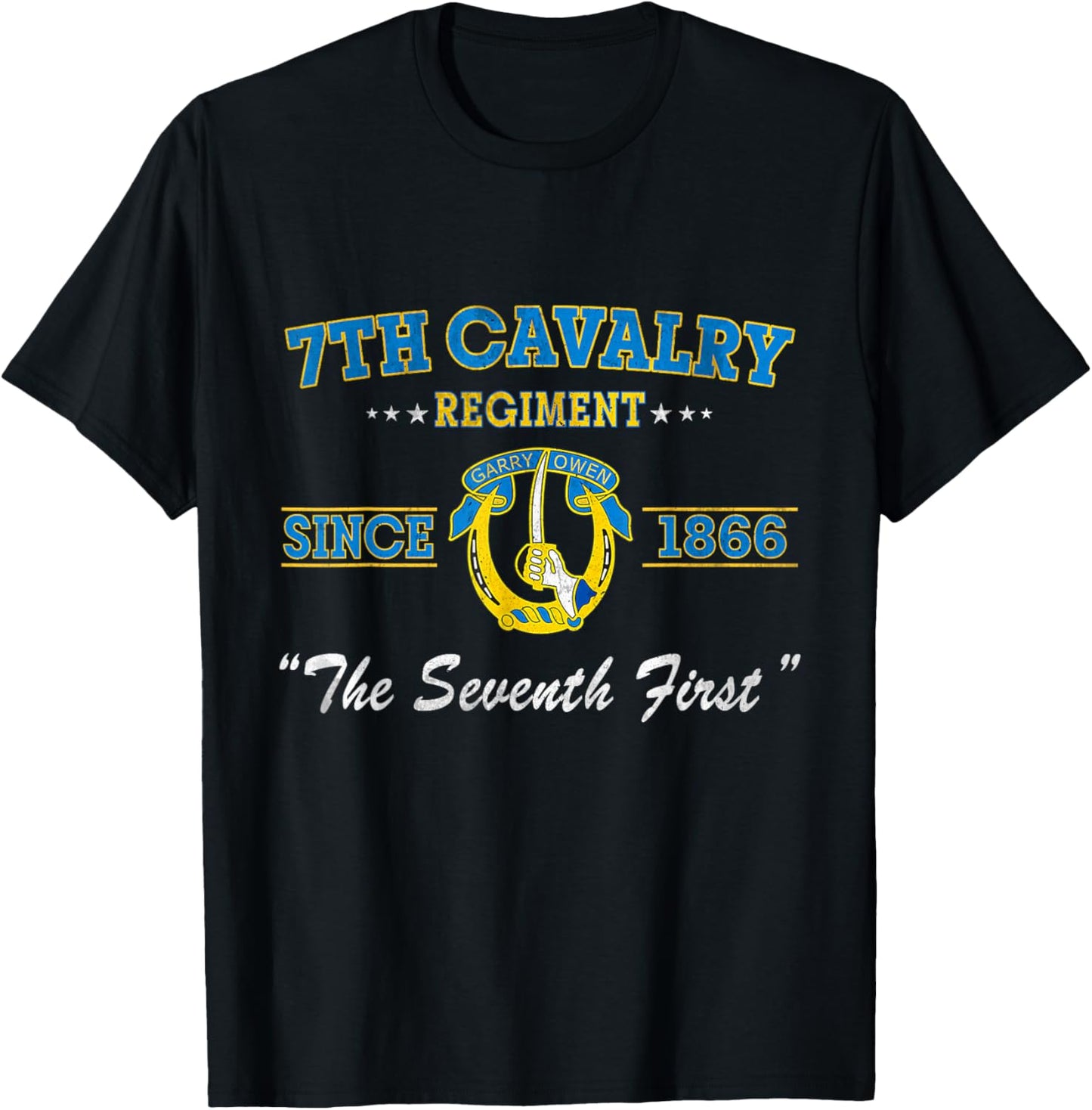 7th Cavalry Regiment Veteran Military Father Day T-Shirt - T-Shirt | Black