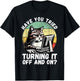 Humor Computer Tech Cat Tech Engineer Shirt Computer IT Guy T-Shirt - T-Shirt | Black