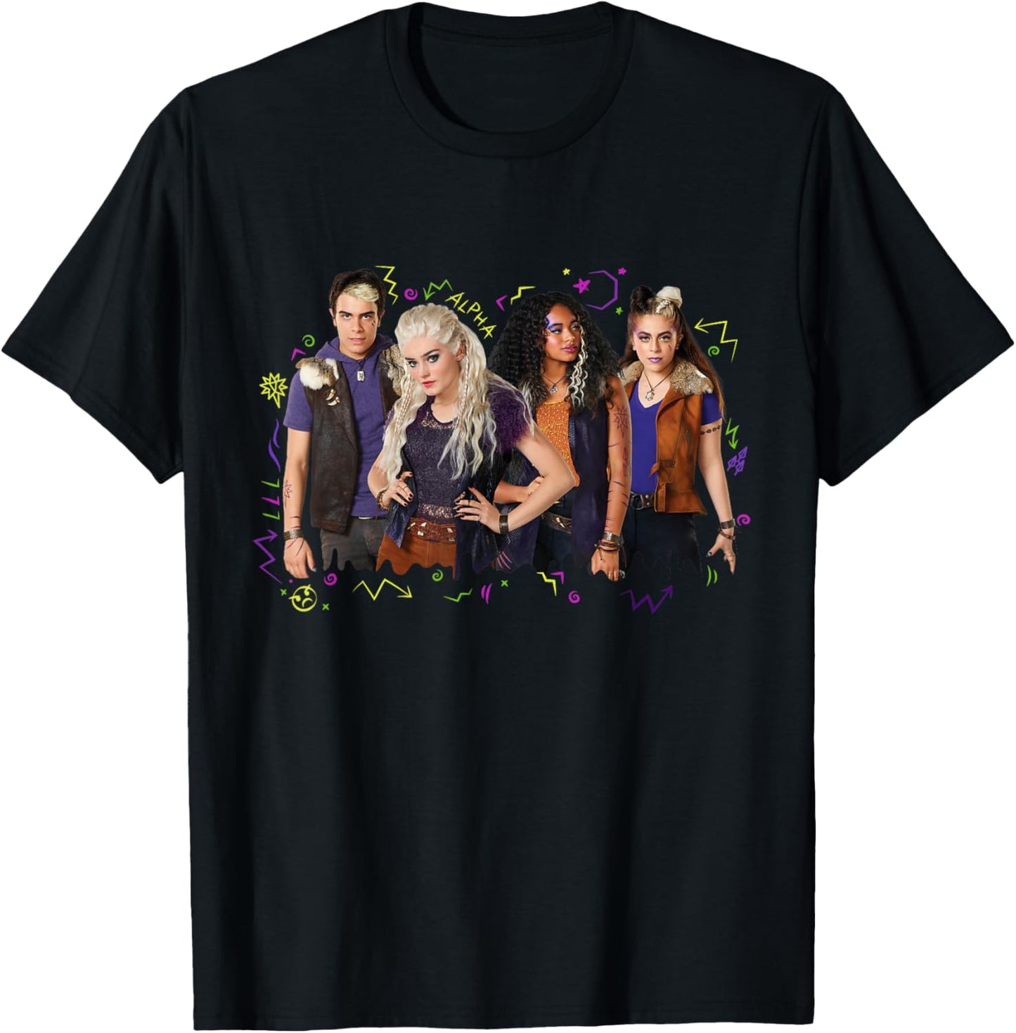 Disney Channel Zombies 2 Addison and Werewolves T-Shirt - T-Shirt | Black