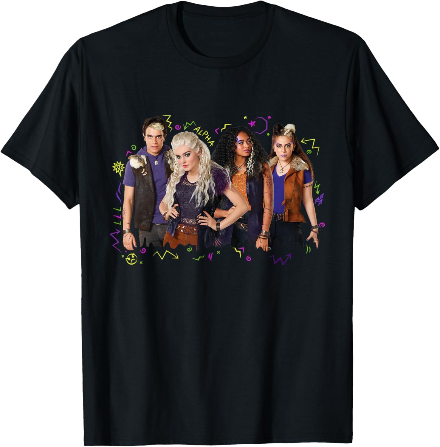 Disney Channel Zombies 2 Addison and Werewolves T-Shirt - T-Shirt | Black