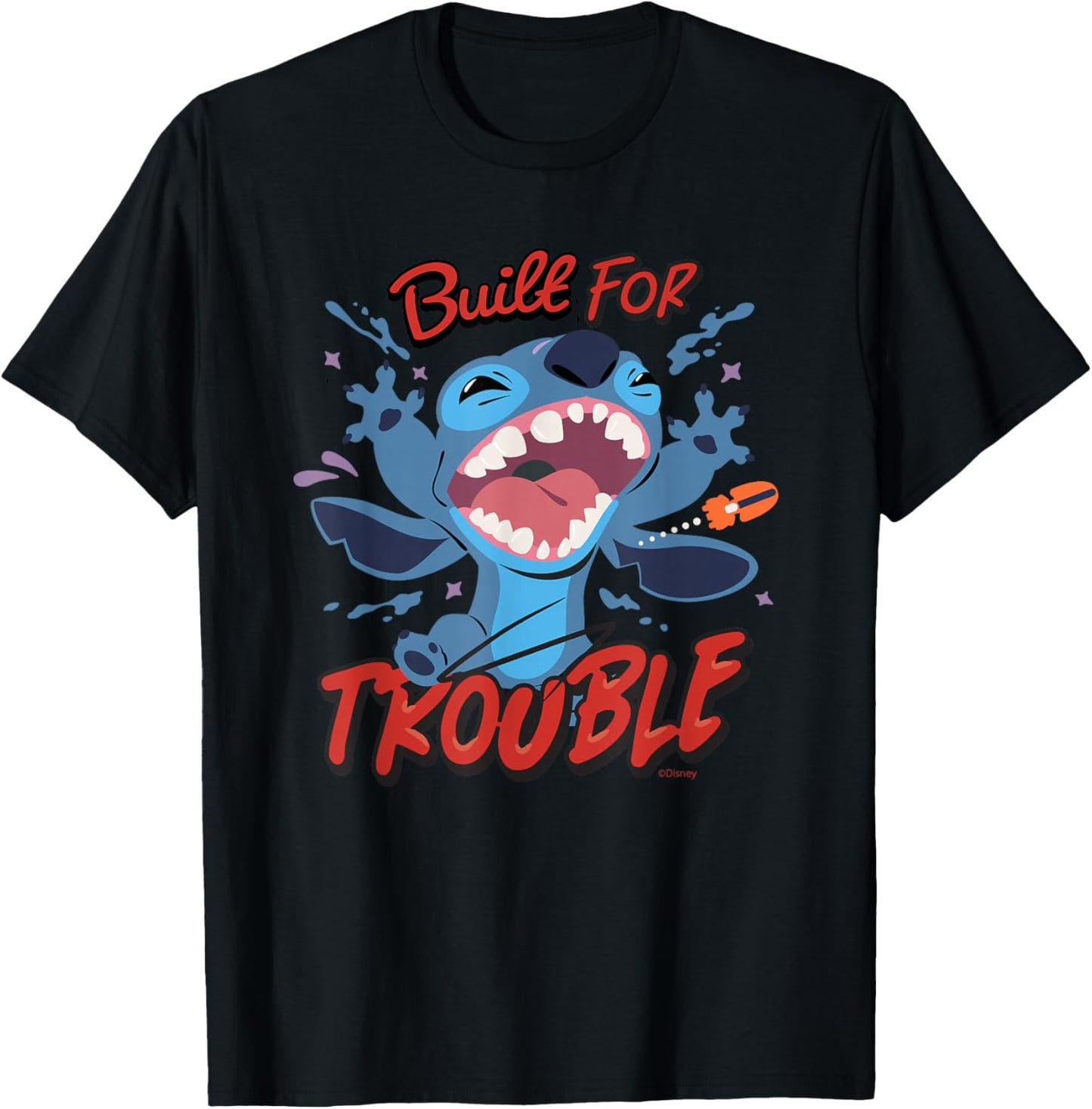 Disney Stitch Built for Trouble T-Shirt - T-Shirt | Black