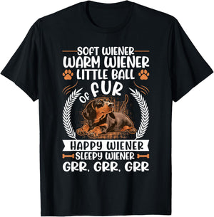 Dachshund Soft Wiener Warm Wiener Weiner Doxie Dog Lover T-Shirt - T-Shirt | Black