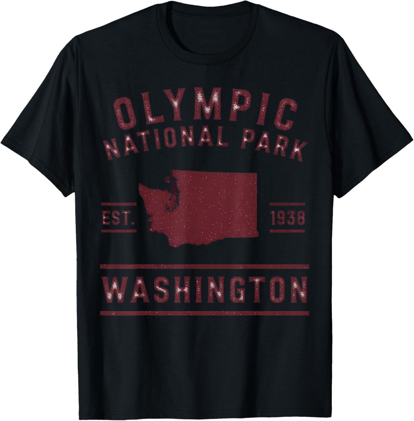 Olympic National Park Washington Est 1938 T-Shirt - T-Shirt | Black