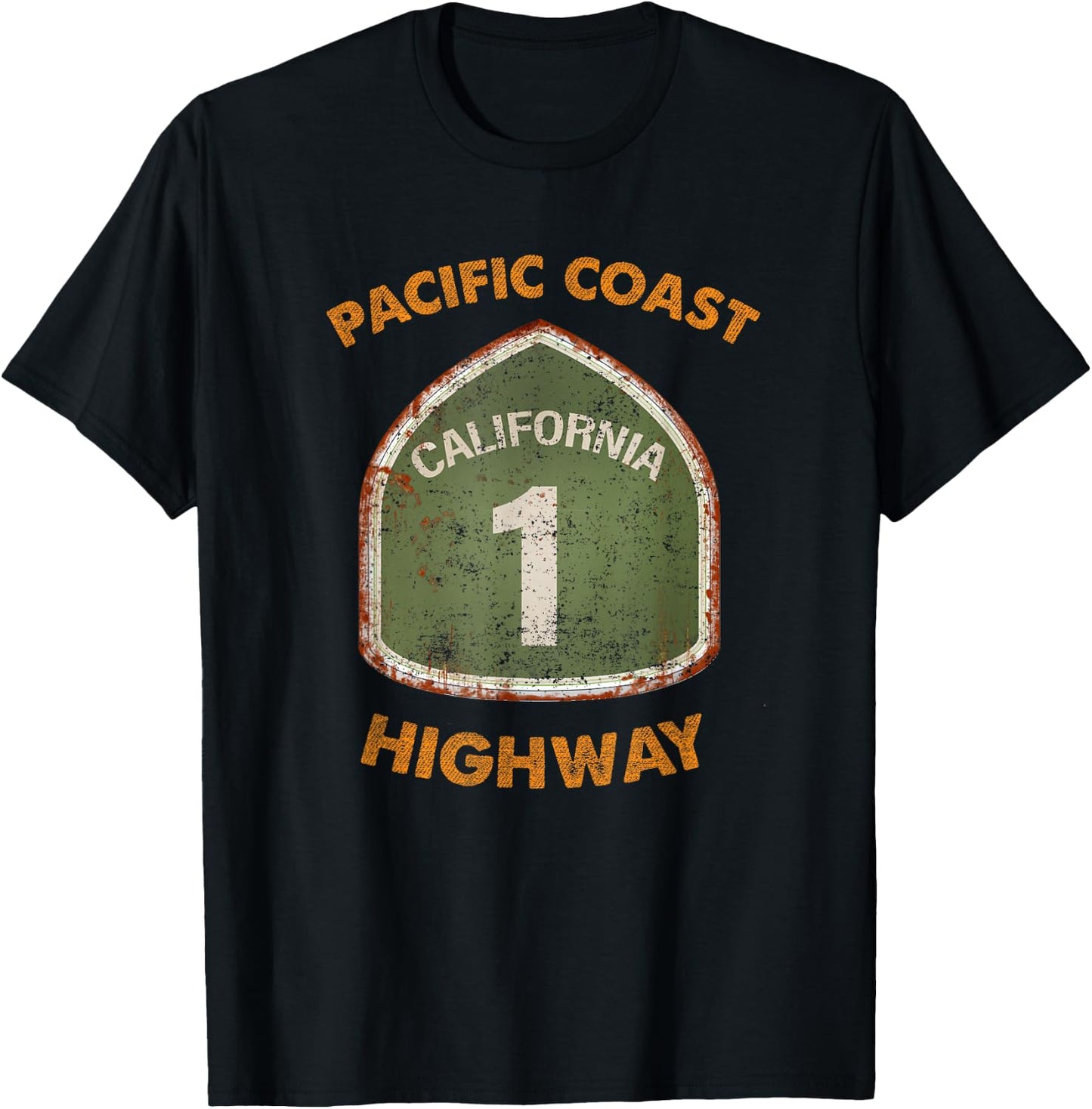 California State Route One, Pacific Coast Highway Souvenir T-Shirt - T-Shirt | Black