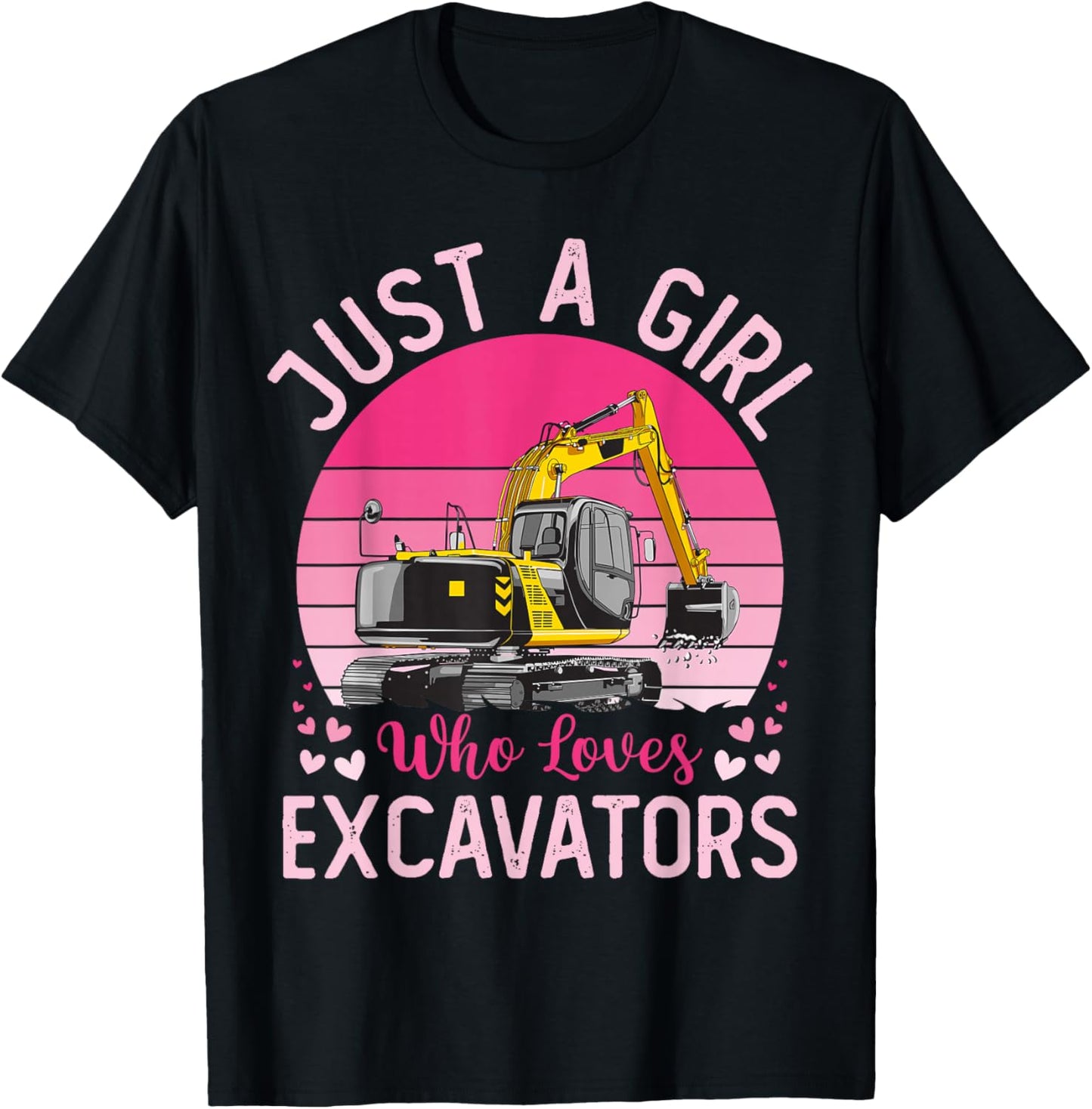 Vintage Just A Girl Who Loves Excavators T-Shirt - T-Shirt | Black