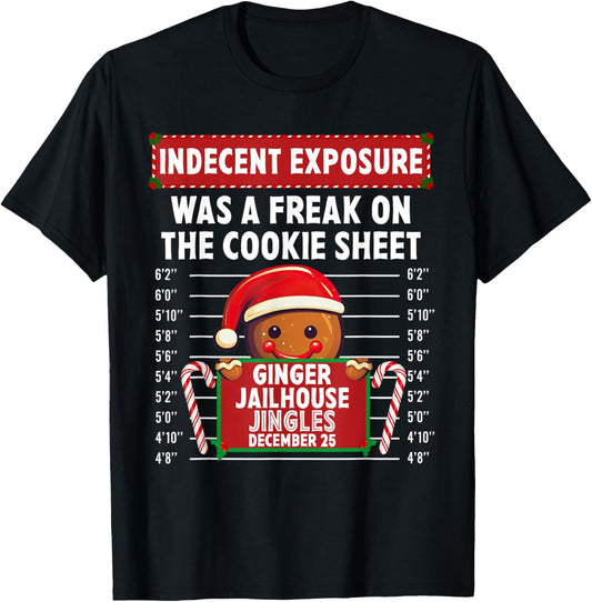 Indecent Exposure Ginger Jailhouse Christmas Gingerbread T-Shirt - T-Shirt | Black