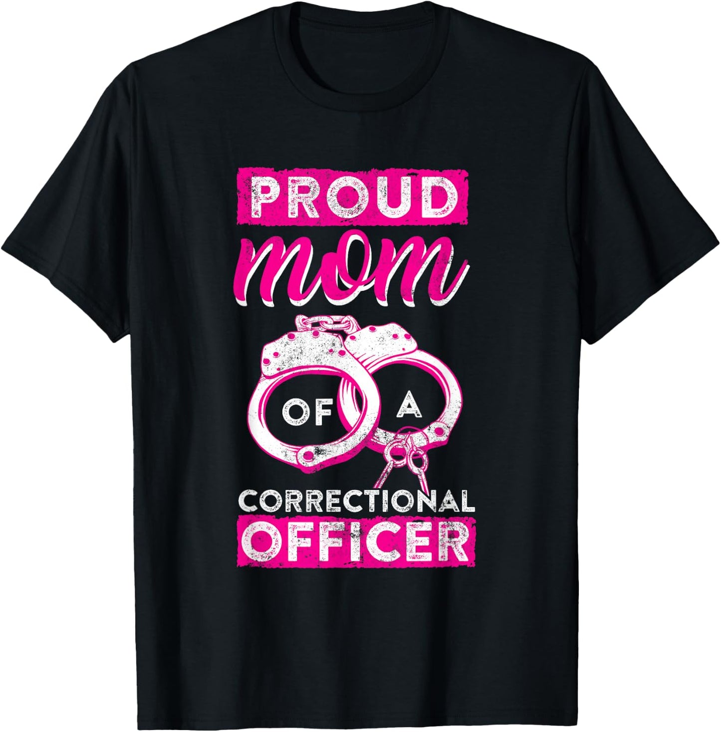 Correctional Officer Proud Mom Thin Silver Line T-Shirt - T-Shirt | Black