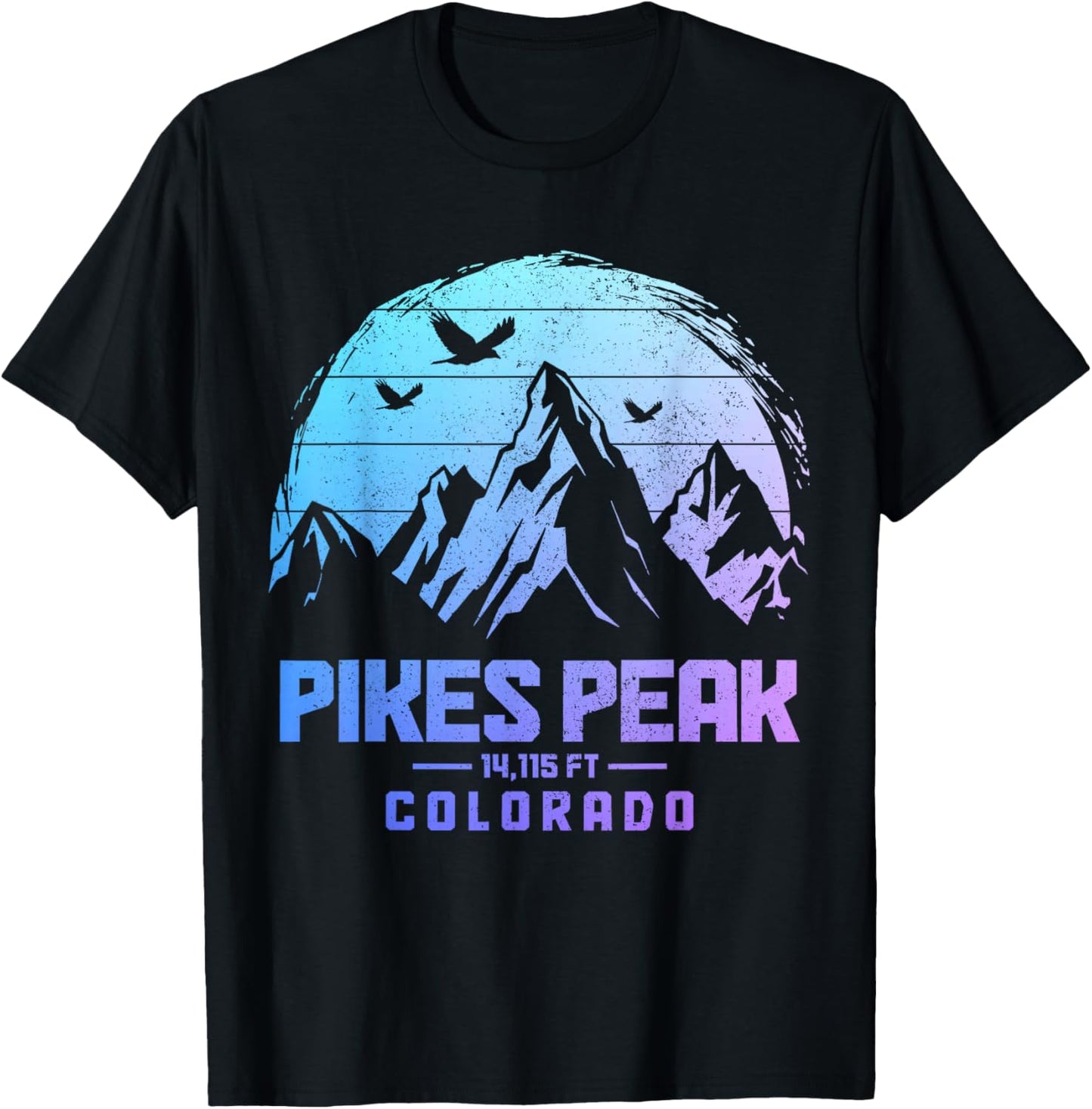 Pikes Peak Colorado Rocky Mountains Climbing Souvenirs T-Shirt - T-Shirt | Black