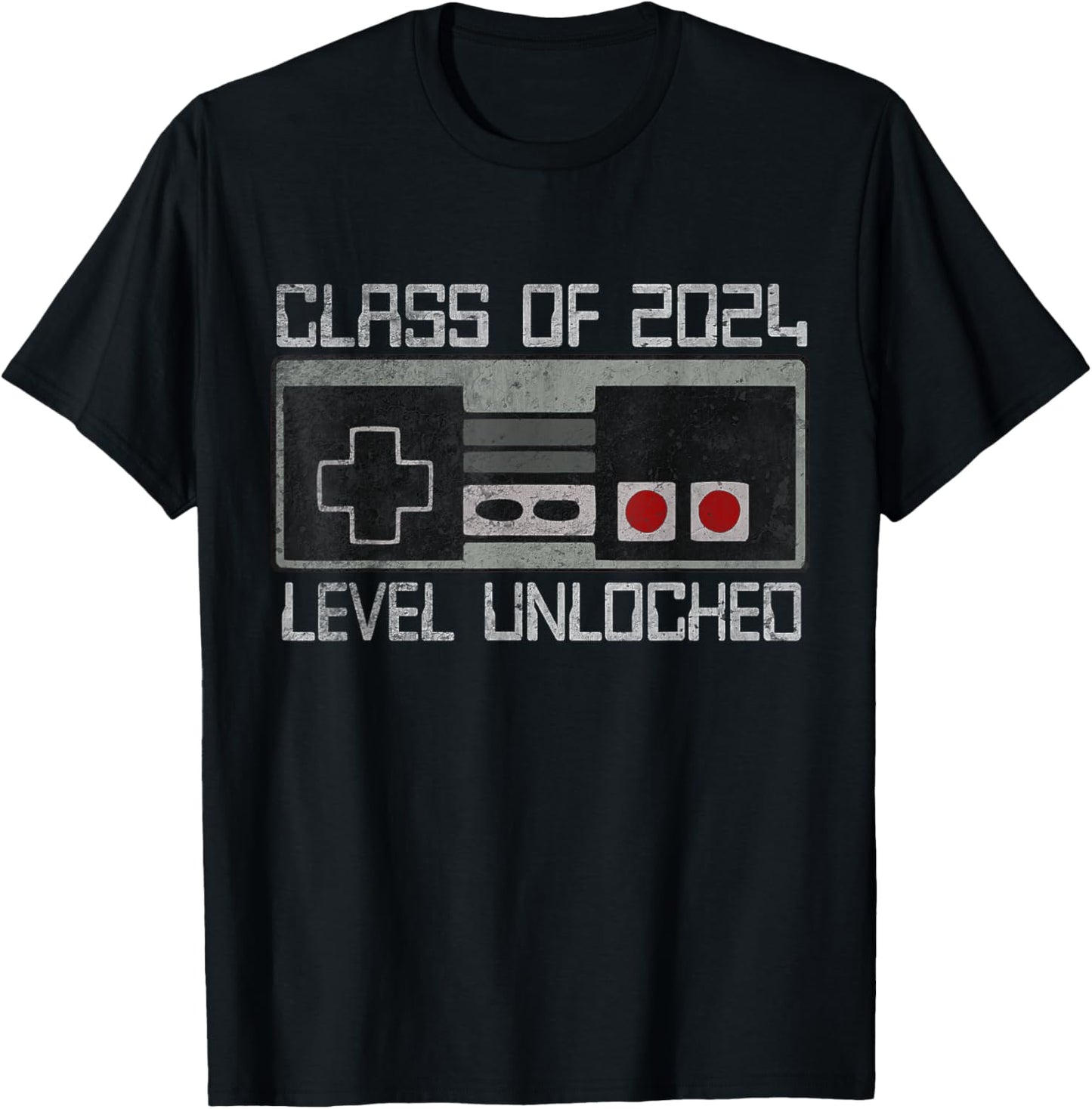 Class Of 2024 Level Unlocked Senior Gamer Graduation T-Shirt - T-Shirt | Black