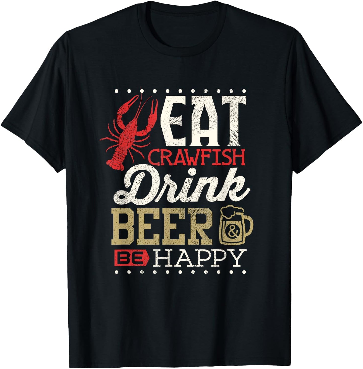 Funny Crawfish Boil Shirt Drink Beer Crayfish Festival Men T-Shirt - T-Shirt | Black