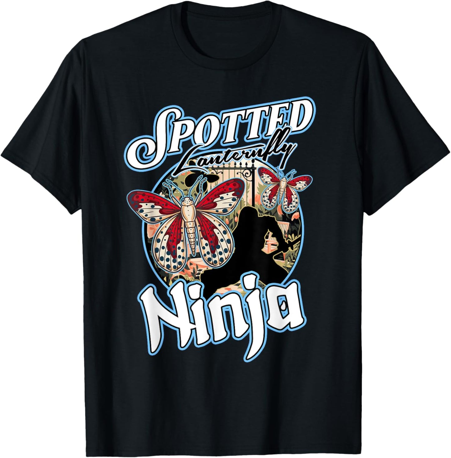 Spotted Lanternfly Trap Ninja Warrior Assassin Lantern Fly T-Shirt - T-Shirt | Black