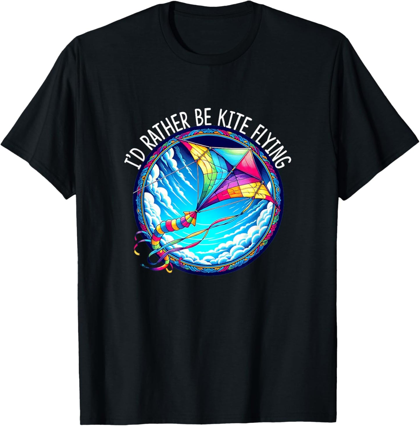 I'd Rather Be Kite Flying T-Shirt - T-Shirt | Black