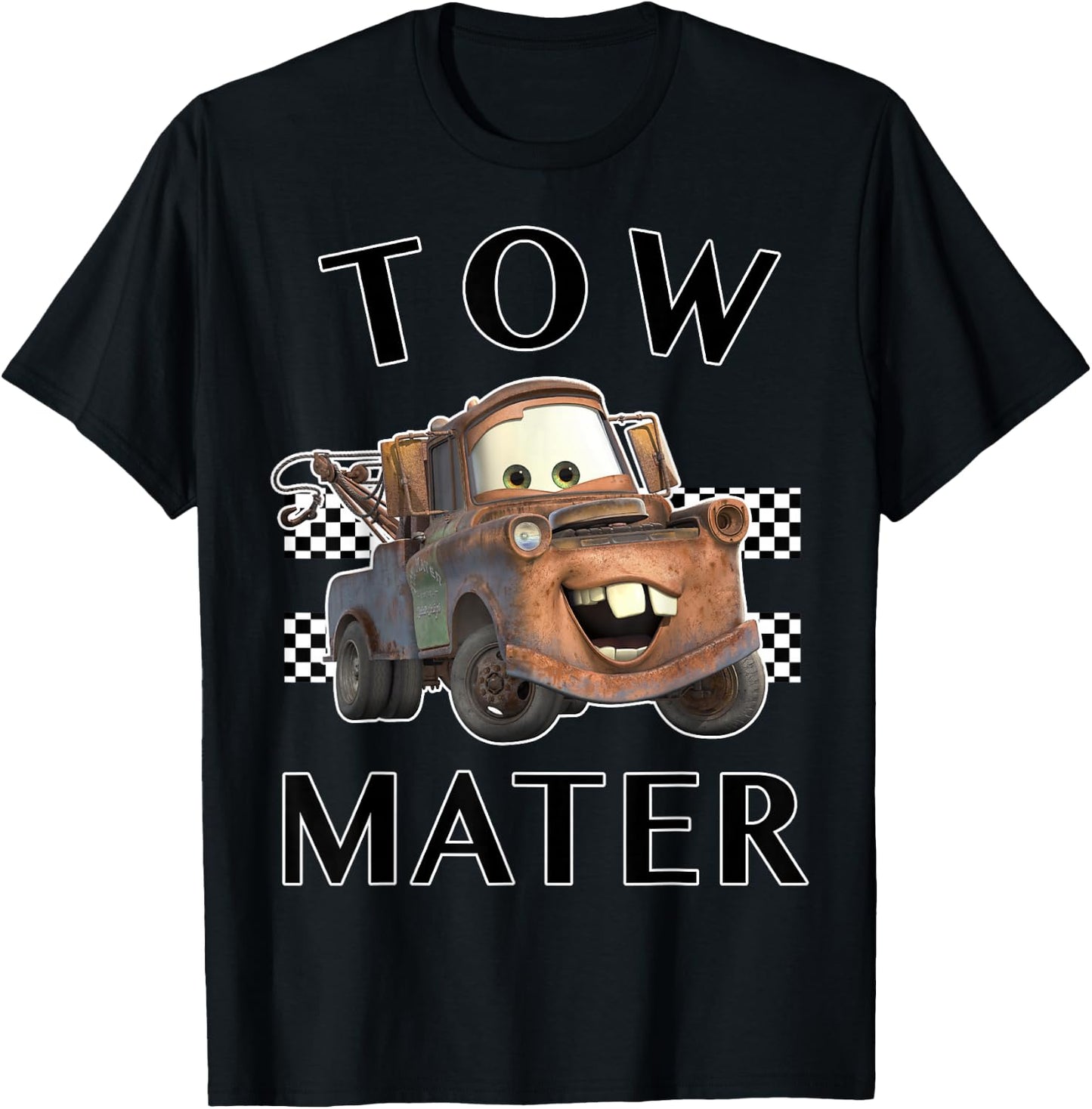 Disney Pixar Cars Tow Mater Finish Graphic T-Shirt - T-Shirt | Black