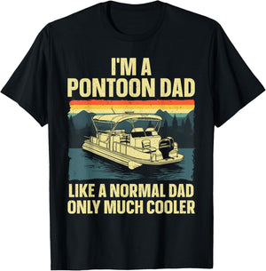 Cool Pontoon Design Dad Boating Pontoon Boat Captain T-Shirt - T-Shirt | Black