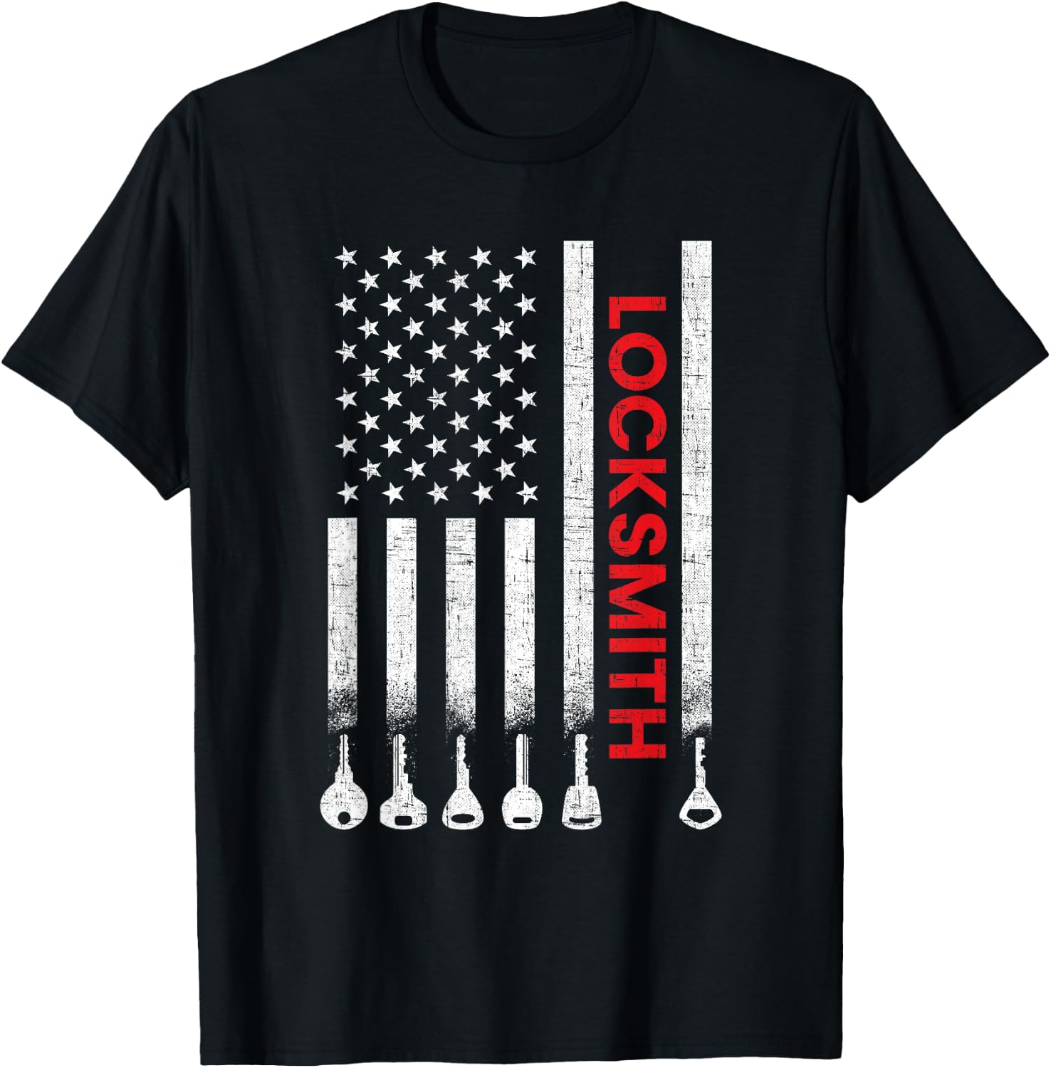 Locksmith American Flag, locksmith T-Shirt - T-Shirt | Black