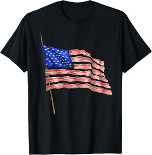 USA Bacon Flag | Cute US Dried Pigs Funny 4th Of July Gift T-Shirt - T-Shirt | Black