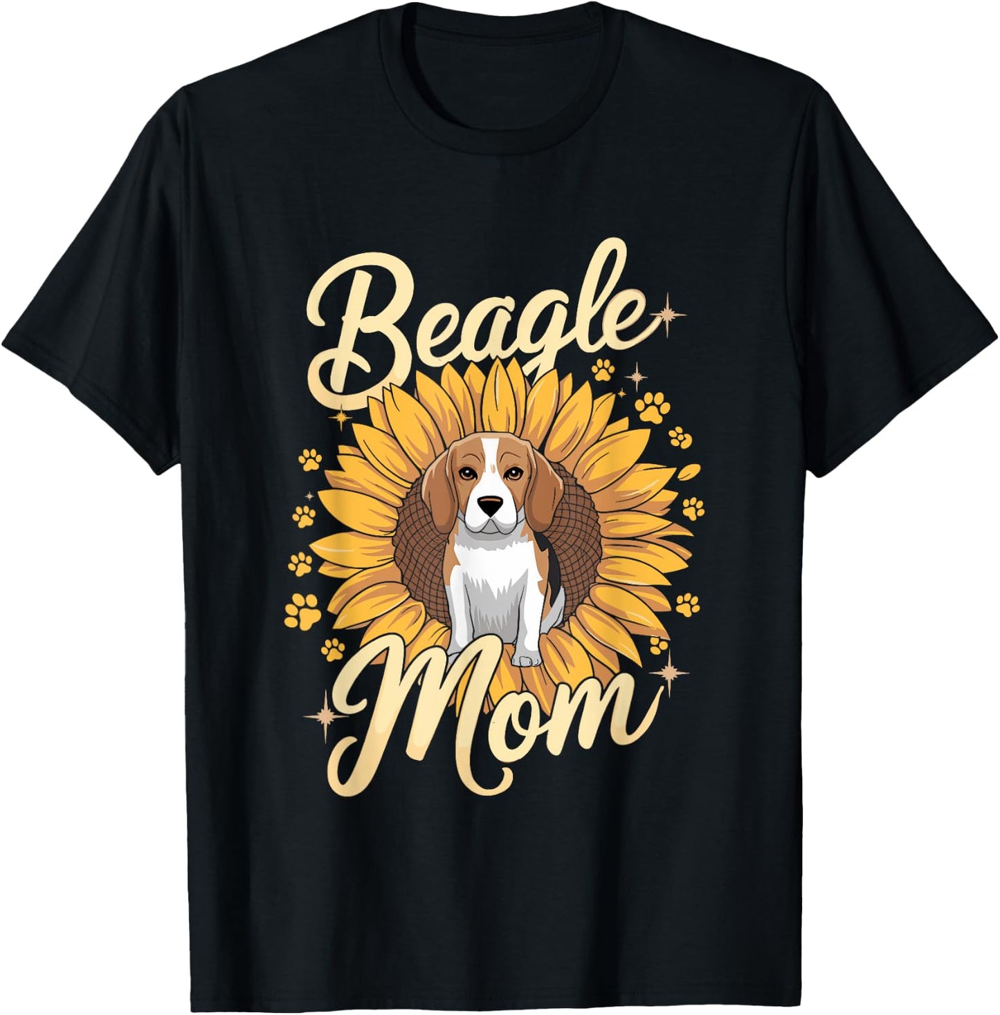 Beagle Mom Sunflower Beagles Dog Women T-Shirt - T-Shirt | Black