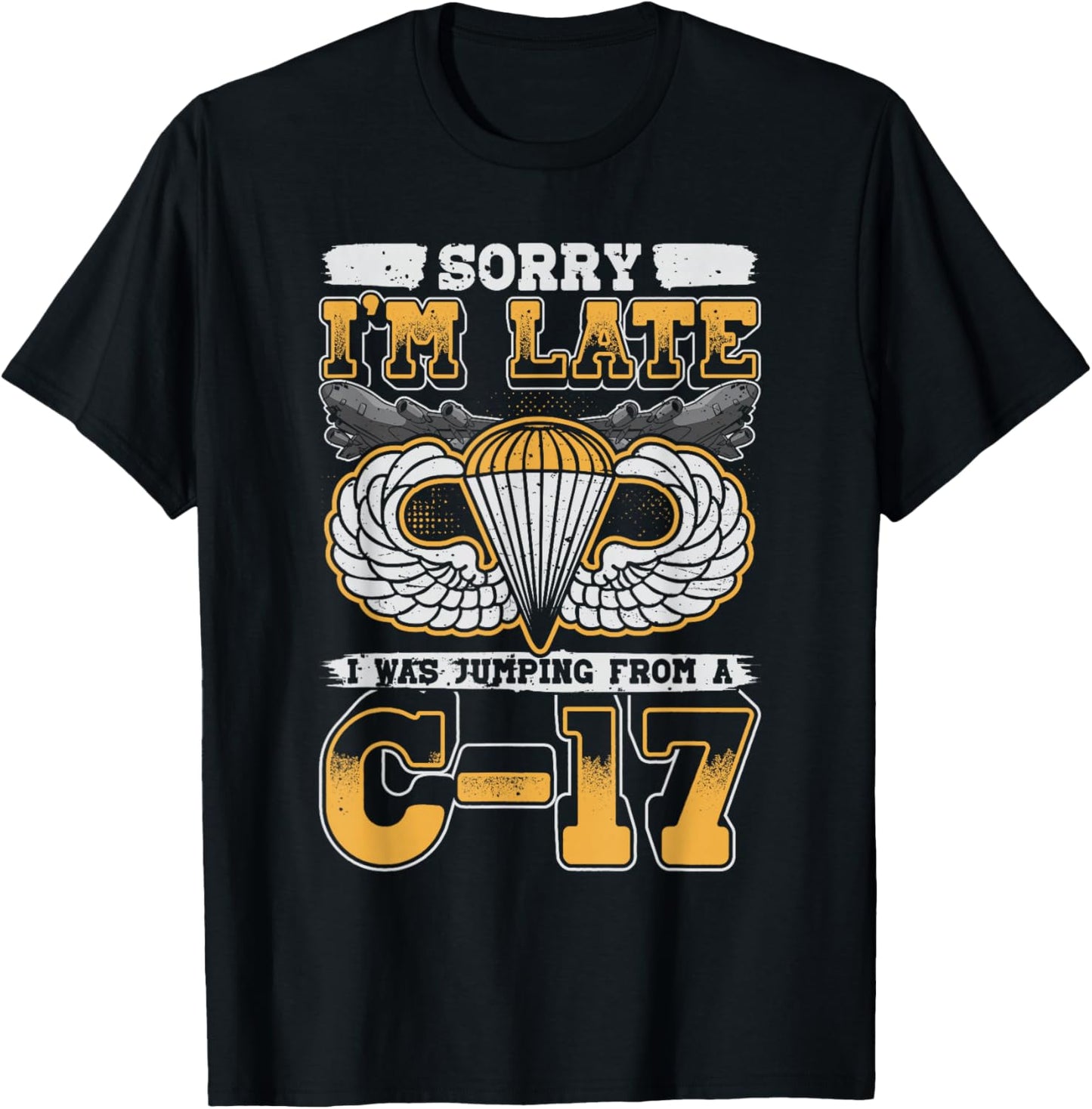 Airborne Division Paratrooper C-17 T-Shirt - T-Shirt | Black