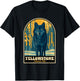 Yellowstone Wolf Vintage National Park Poster T-Shirt - T-Shirt | Black