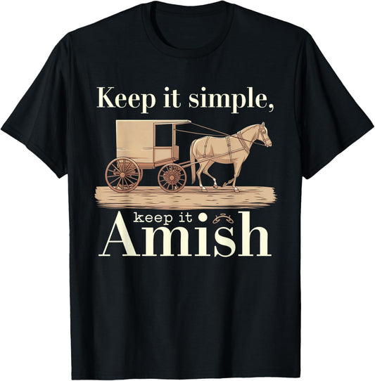 Amish Buggy – Classic Countryside Design T-Shirt - T-Shirt | Black
