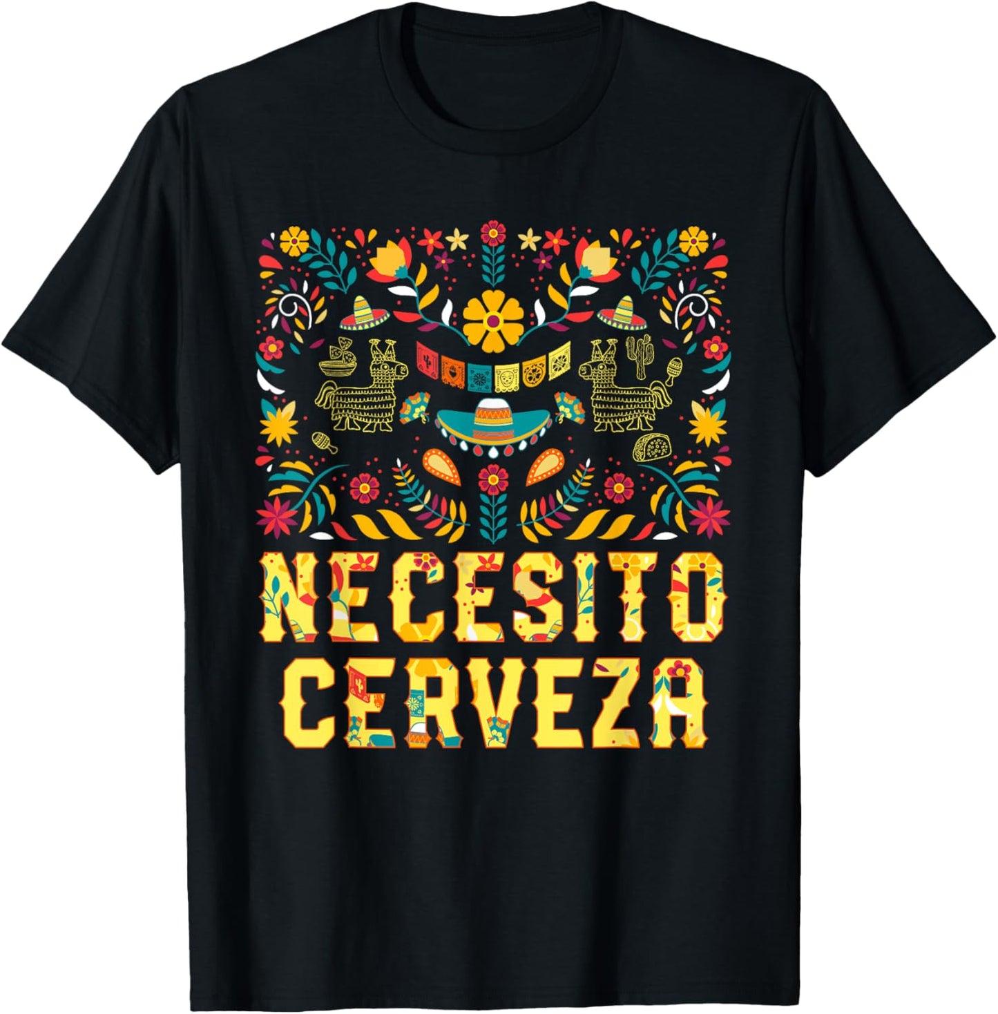 Necesito Cerveza Funny Craft Beer Humor Brewer Cinco De Mayo T-Shirt - T-Shirt | Black