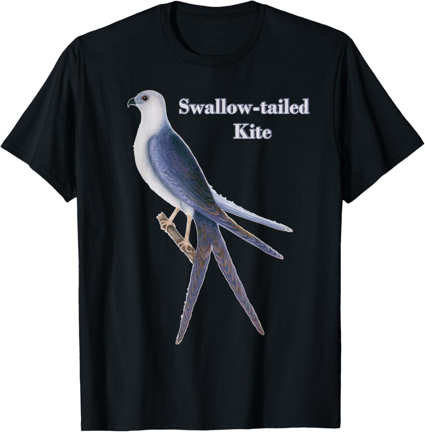 Swallow-tailed Kite Bird Drawing T-Shirt - T-Shirt | Black