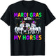 Mardi Gras With My Horses Three Cute Horses Masked Beads T-Shirt - T-Shirt | Black