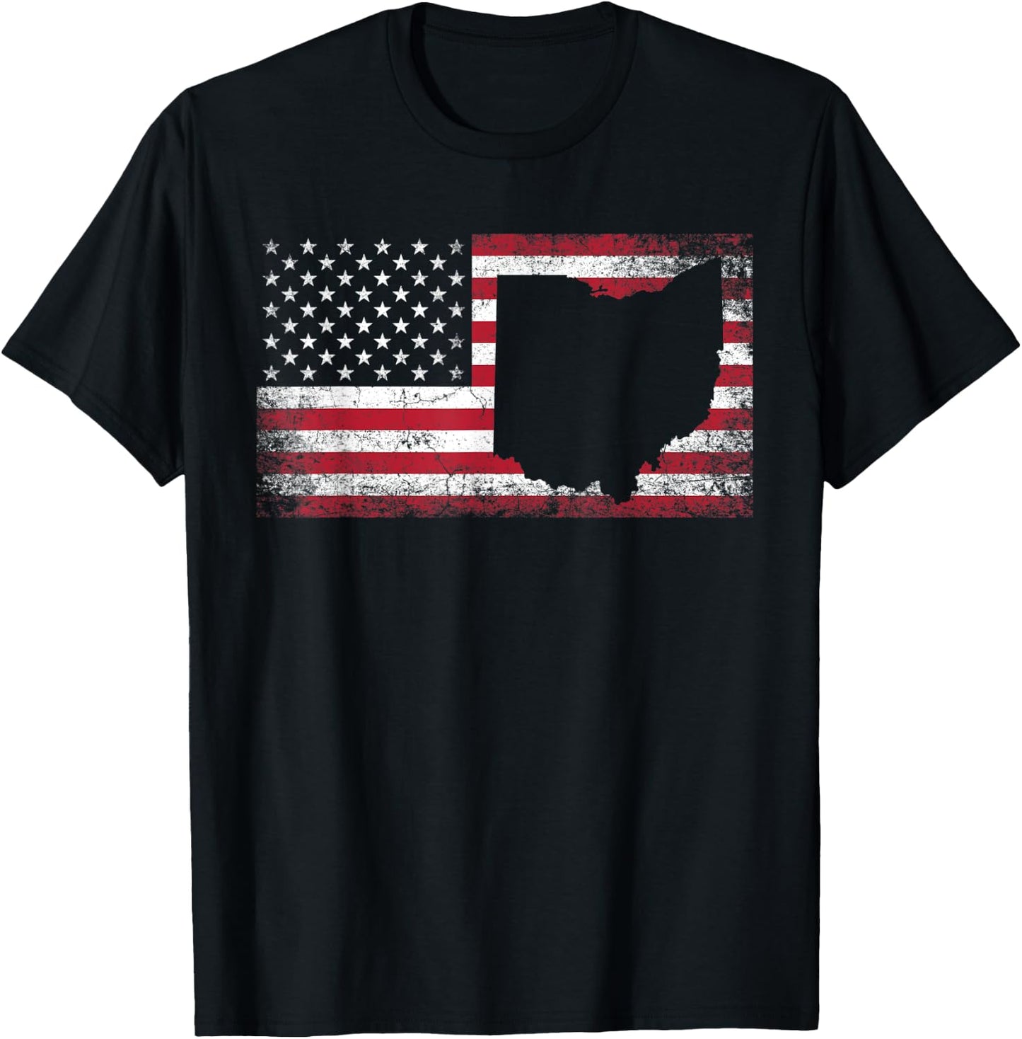 Ohio 4th of July American Flag USA America Patriotic T-Shirt - T-Shirt | Black