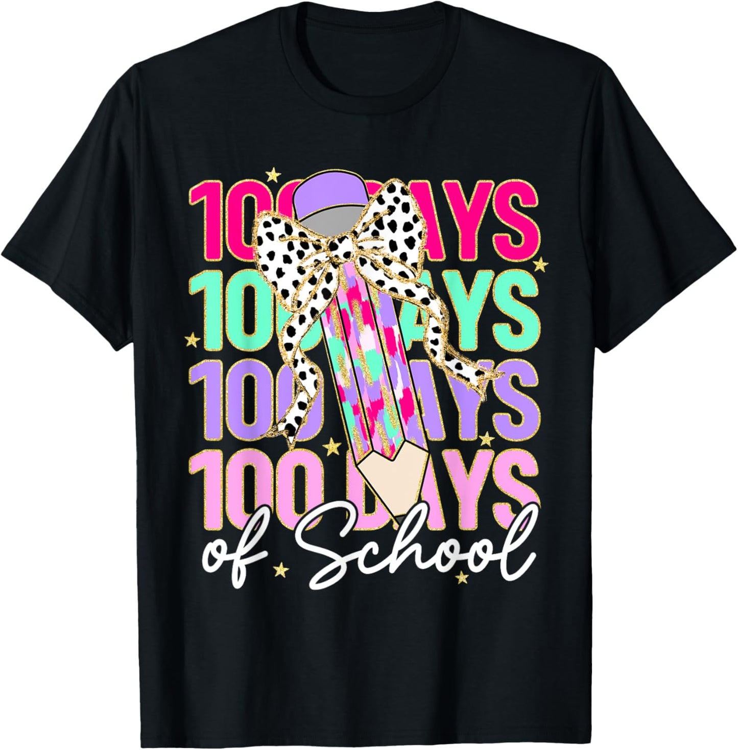 100 Days of School Teacher 100th Day of School Girls Kids T-Shirt - T-Shirt | Black
