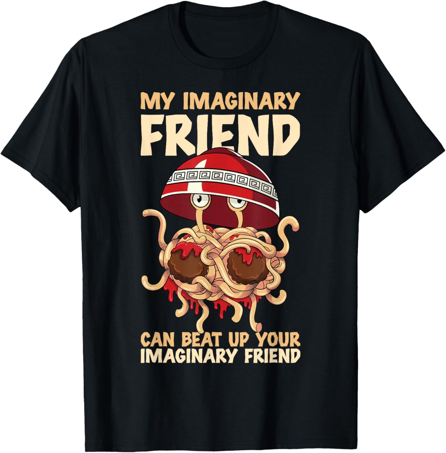 Flying Spaghetti Monster FSM Imaginary Friend T-Shirt - T-Shirt | Black
