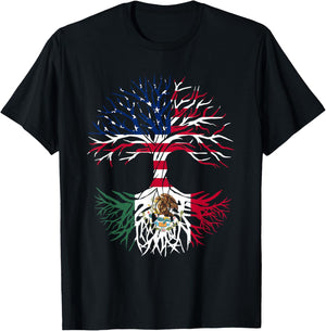 Mexican Roots American Grown T-Shirt - T-Shirt | Black