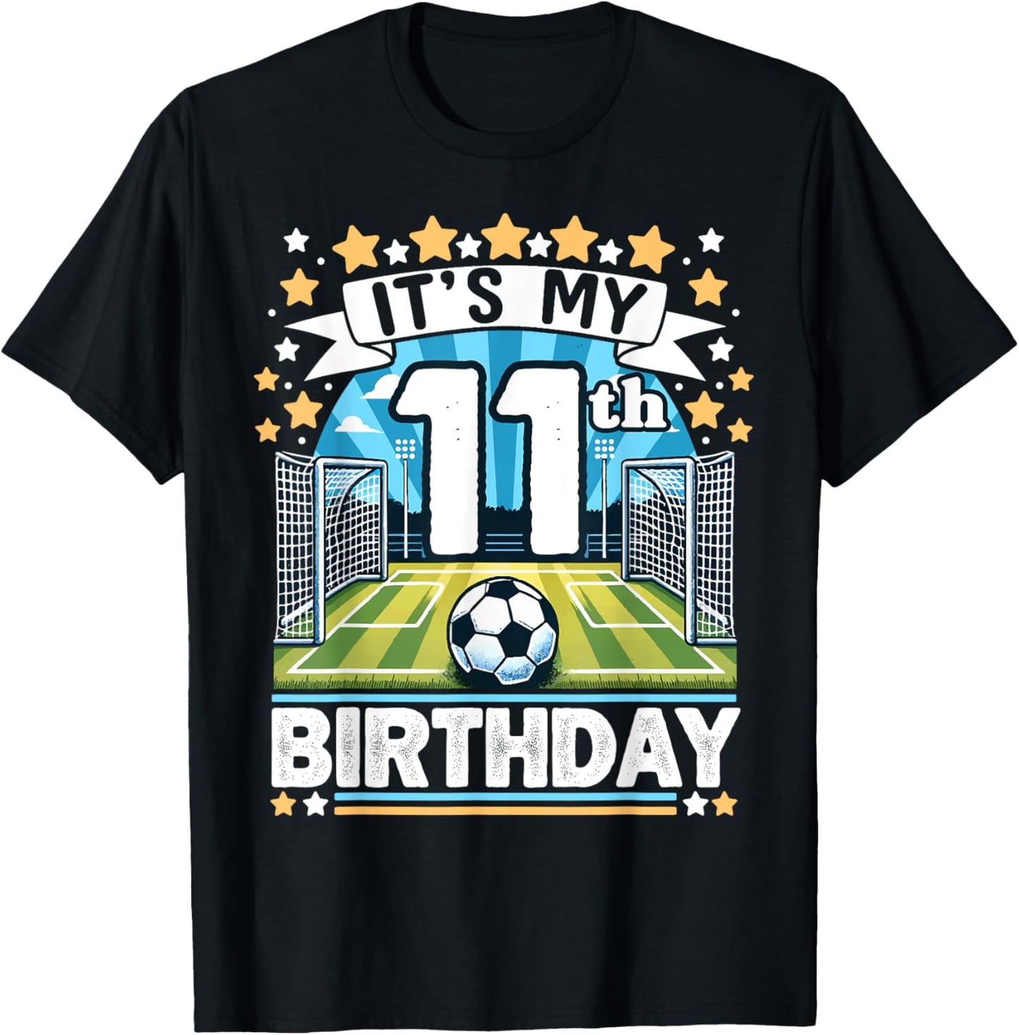 It's My 11th Birthday Soccer Football 11 Years Boy Player T-Shirt - T-Shirt | Black