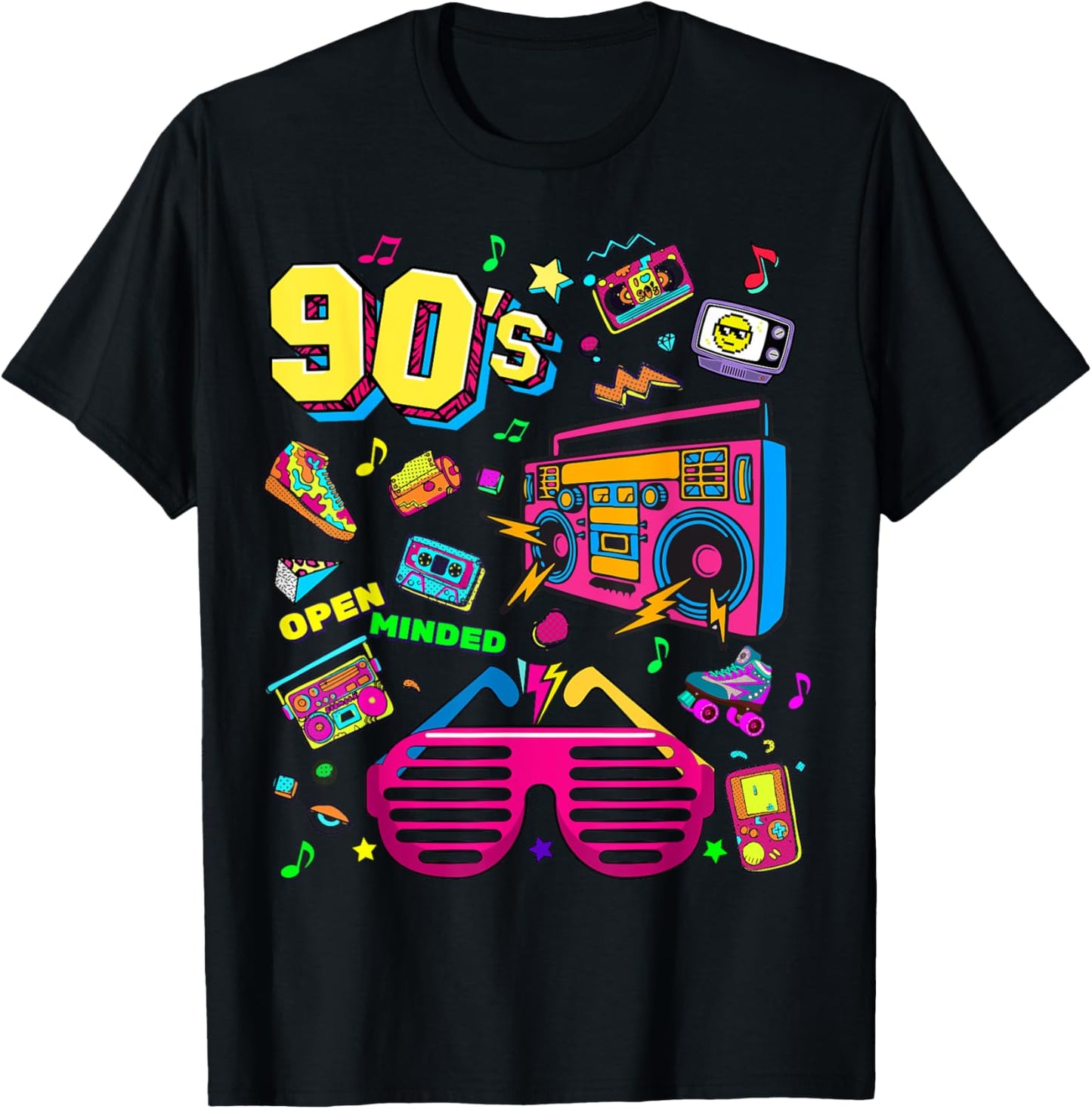 Men's Women's Kids Vintage Retro Back To 90's Graphic Design T-Shirt - T-Shirt | Black