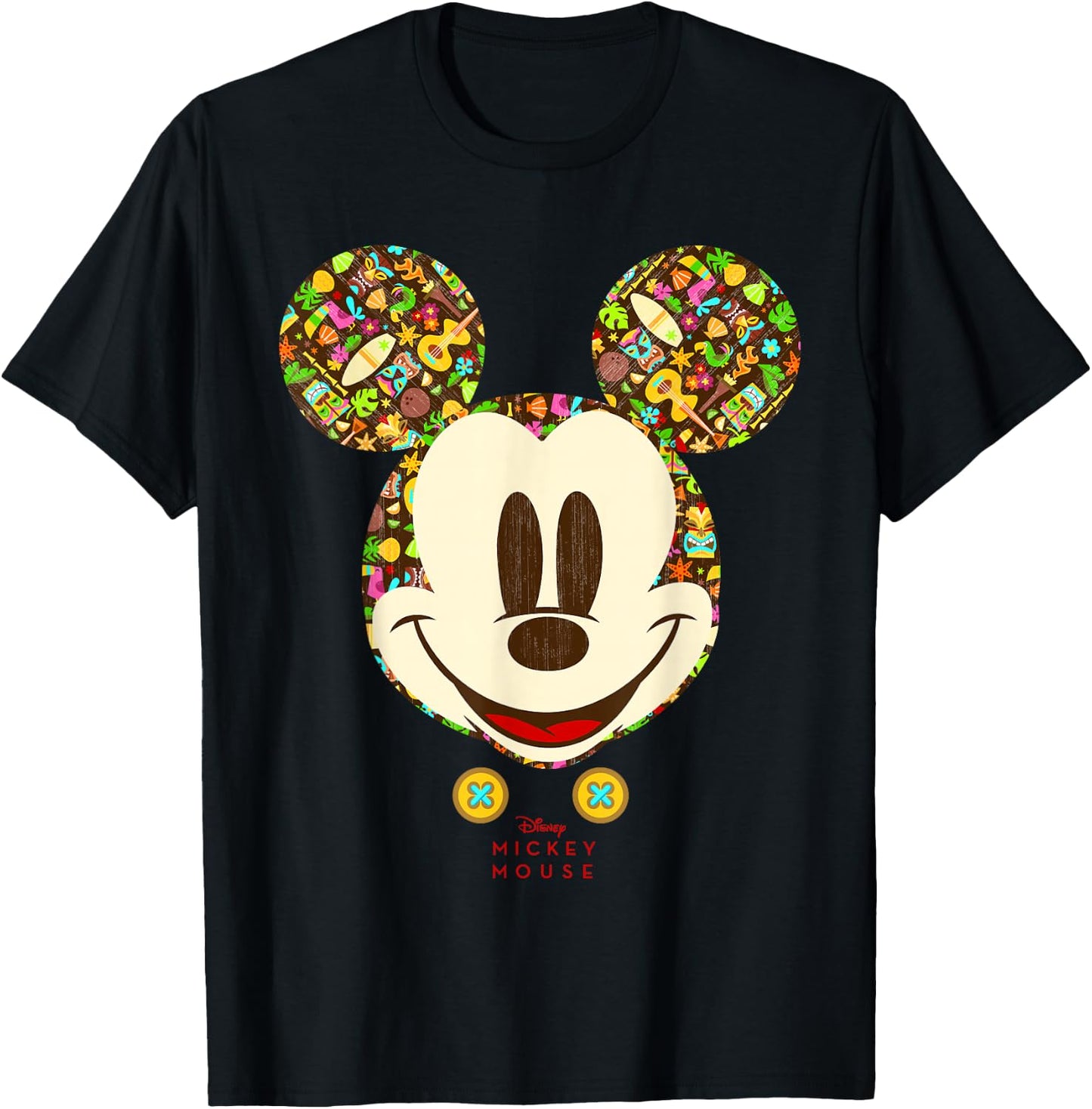 Disney Year of The Mouse Tiki Holiday Mickey July Small T-Shirt - T-Shirt | Black