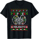 Happy Holidays Xmas Dialysis Nurse Kidney Part Sweater T-Shirt - T-Shirt | Black