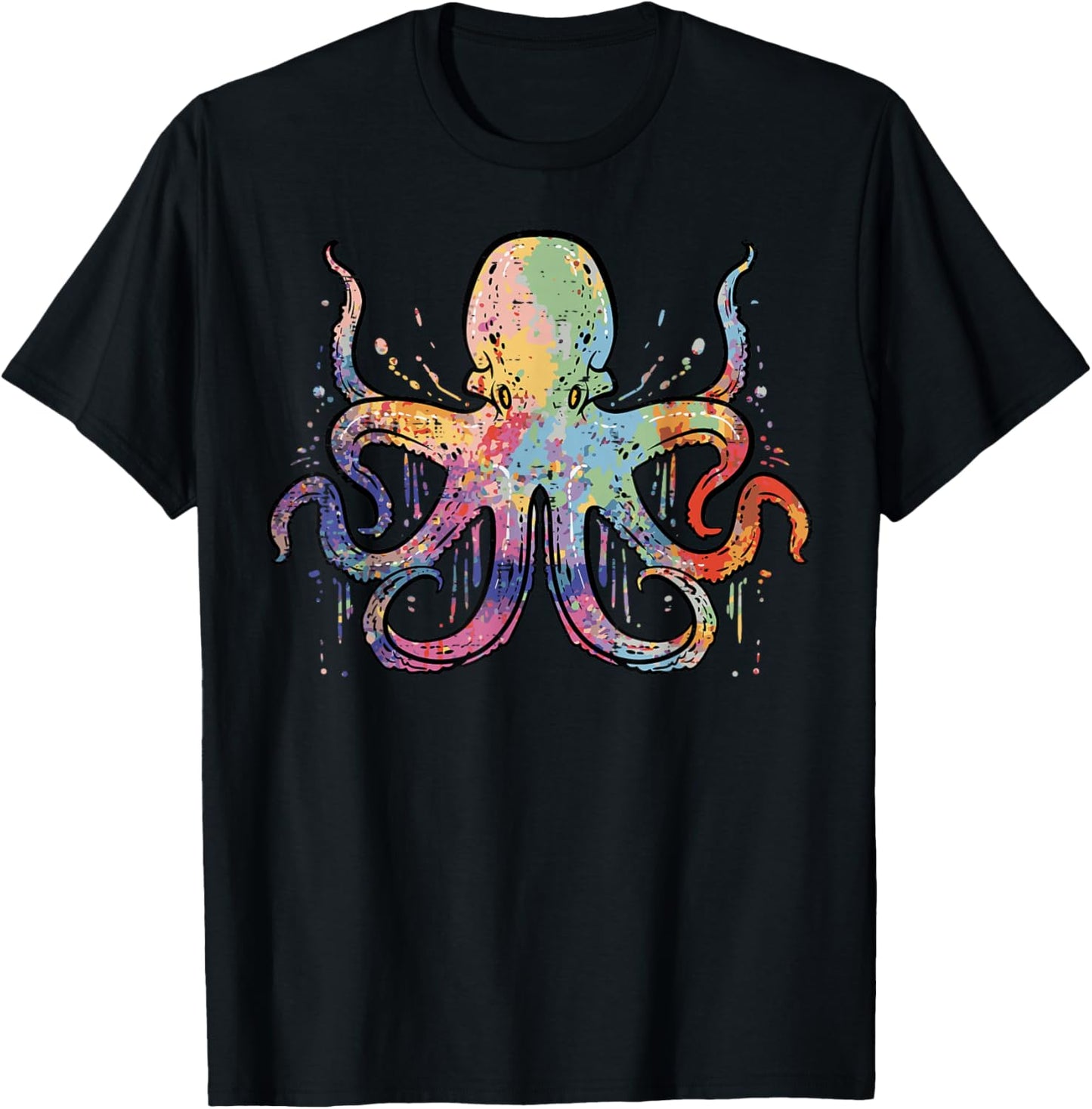 Colorful Octopus Cephalopod Animal Women Girls Kids Toddler T-Shirt - T-Shirt | Black