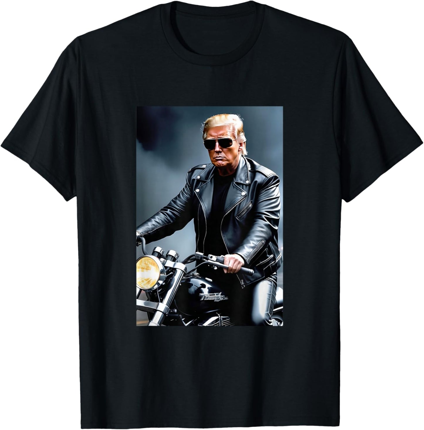 Donald Trump 2026 Riding a Motorcycle Funny Women T-Shirt - T-Shirt | Black