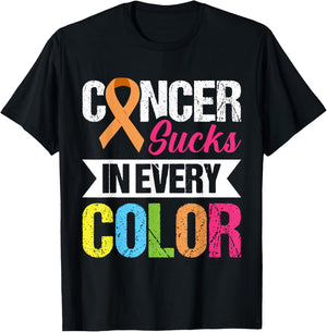 Cancer Sucks In Every Color T-Shirt - T-Shirt | Black