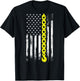 Tow Truck Driver Thin Yellow line USA Flag Gift Towing Dad T-Shirt - T-Shirt | Black