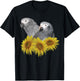 Congo and Timneh African Grey Parrot Sunflower T-Shirt - T-Shirt | Black