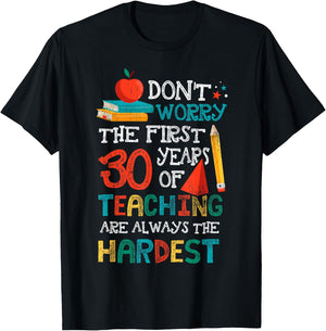 30 Years Of Teaching Funny Teacher 30th Anniversary Shirt Women T-Shirt - T-Shirt | Black
