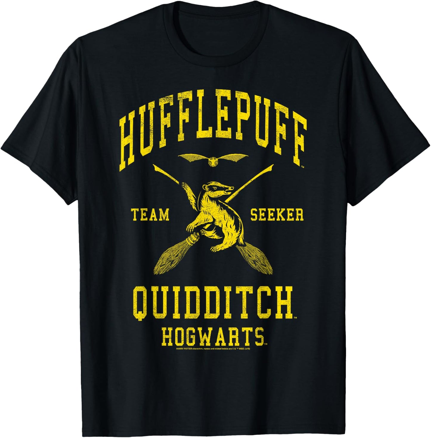 Harry Potter Hufflepuff Quidditch Team Seeker T-Shirt - T-Shirt | Black