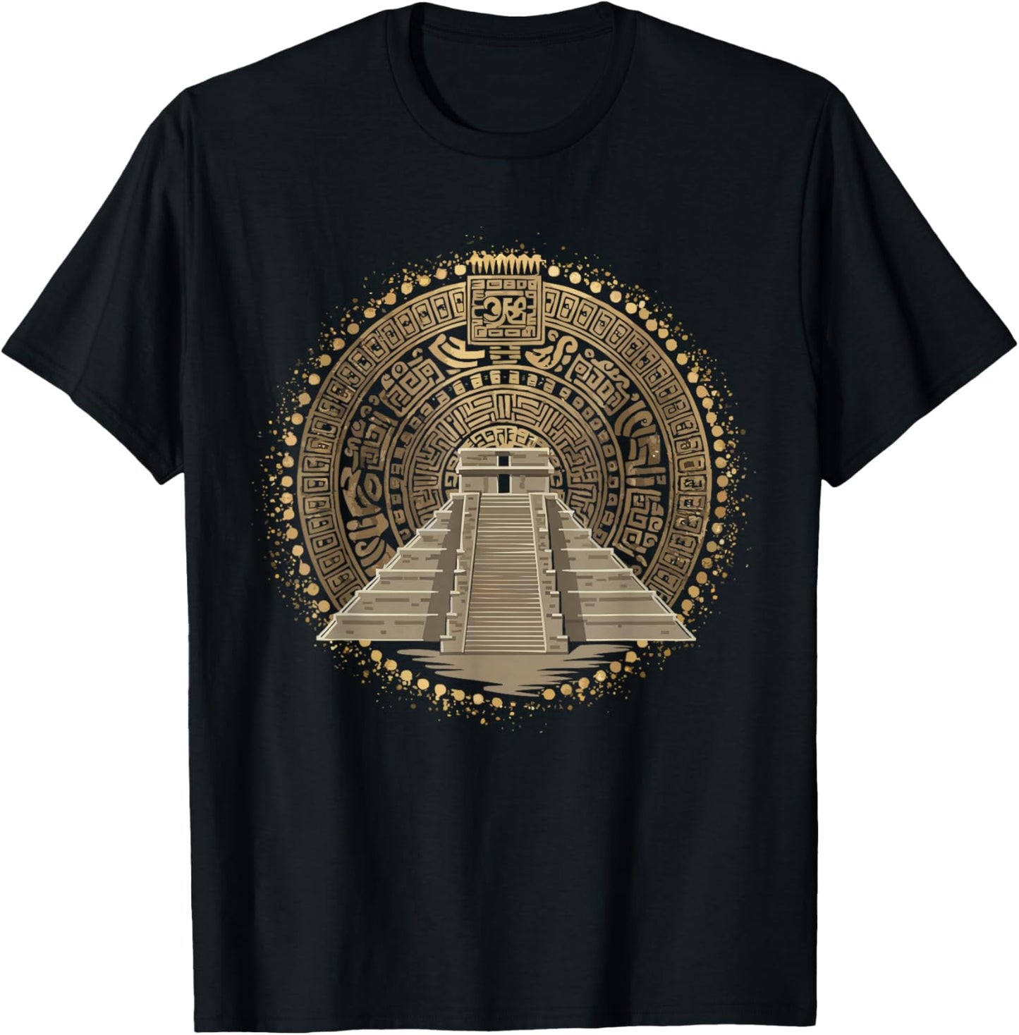 Aztec Calendar Mayan Indigenous Mexican Aztec Jaguar T-Shirt - T-Shirt | Black